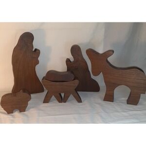 Wooden Nativity Scene Set